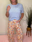 Washed Fall Floral Print Twill Barrel Pants 170 Pants- Ella Chic BoutiqueBibi