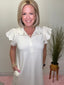 Wear Your Best Scallop Trim Dress in Cream