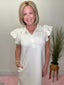 Wear Your Best Scallop Trim Dress in Cream ivory pockets summer spring style bridesmaid wedding bridal shower Ella Chic Boutique Entro