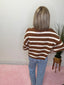 Weekend in Cannes Striped Short Sleeve Sweater 110 Tops- Ella Chic BoutiqueIn february