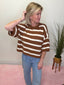 Weekend in Cannes Striped Short Sleeve Sweater 110 Tops- Ella Chic BoutiqueIn february