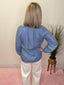 Whipstitch Detail Denim Top 110 Tops- Ella Chic BoutiqueBe Cool