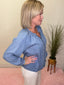 Whipstitch Detail Denim Top 110 Tops- Ella Chic BoutiqueBe Cool