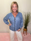 Whipstitch Detail Denim Top 110 Tops- Ella Chic BoutiqueBe Cool