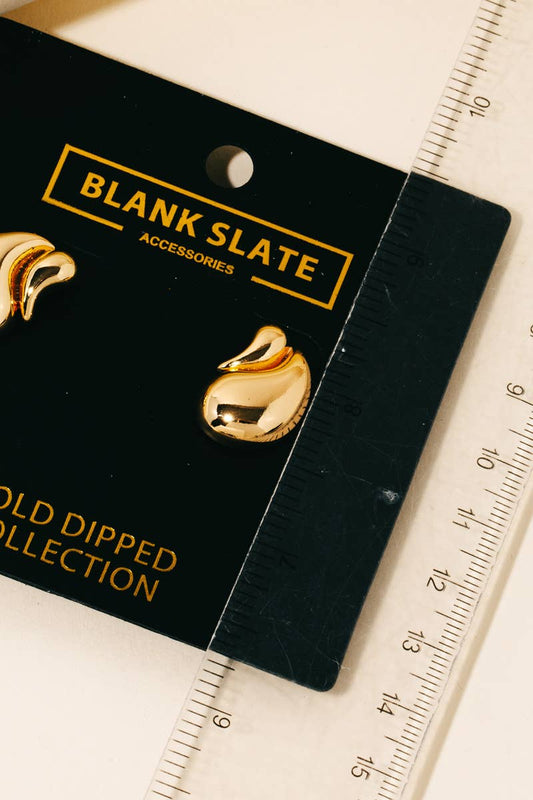 White Gold Dipped Double Teardrop Earrings