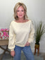 Yellow Button Shoulder Sweatshirt 110 Tops - Ella Chic Boutique