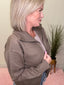 Zip Up Soft Sweater Jacket in Mocha - Ella Chic BoutiqueBe Cool