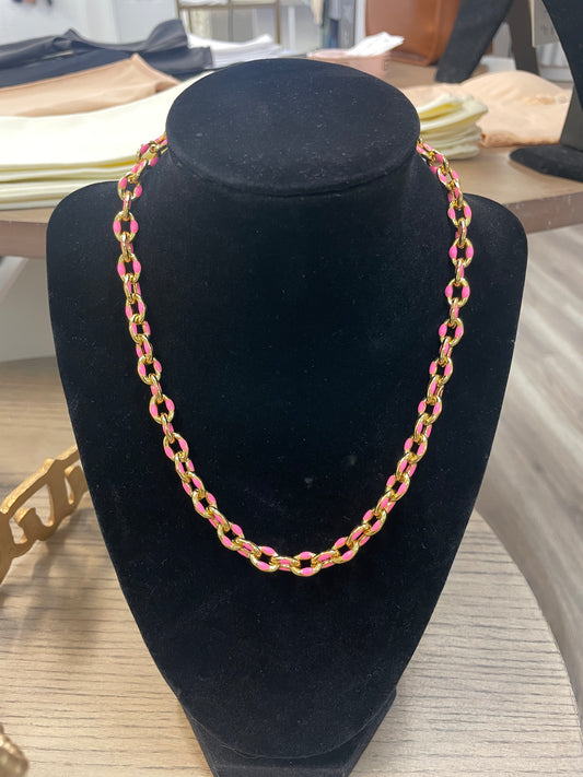 Neon Pink Link Necklace - Ella Chic Boutique
