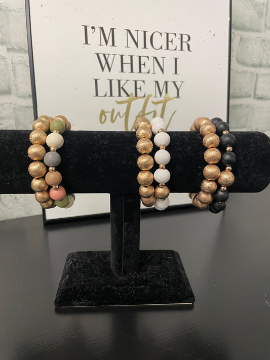 Beaded Gold Bracelets - Ella Chic Boutique
