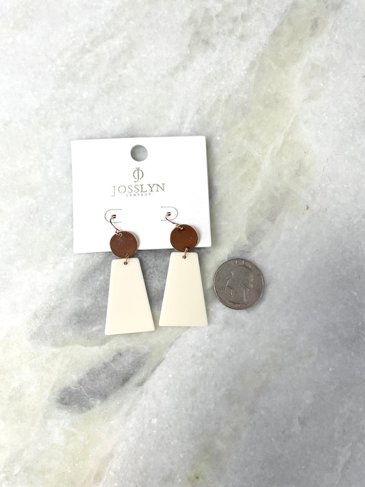 Sleek Short Dangle Earrings in Ivory - Ella Chic Boutique