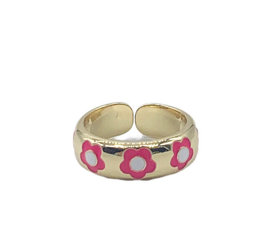 Flower Power Pink Ring - Ella Chic Boutique