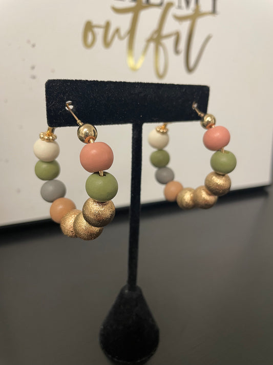 Beaded Gold Hoop Earrings - Ella Chic Boutique