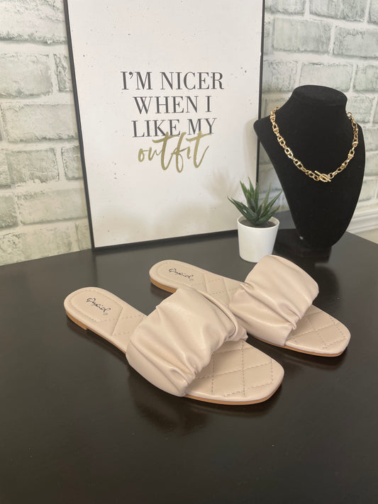 Out And About Ruched Sandal - Ella Chic Boutique